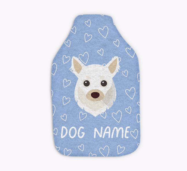 Heart Pattern: Personalised {breedFullName} Hot Water Bottle